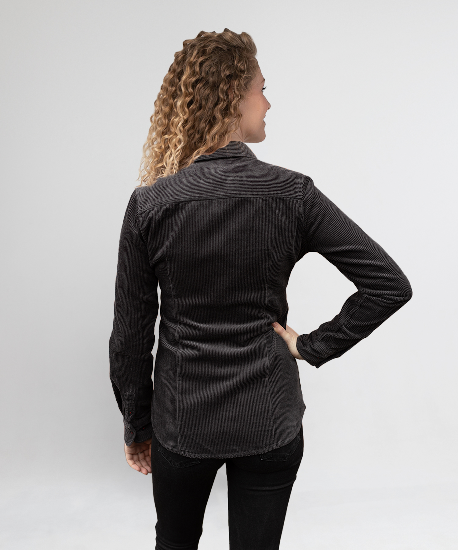 Corduroy blouse grijs dames